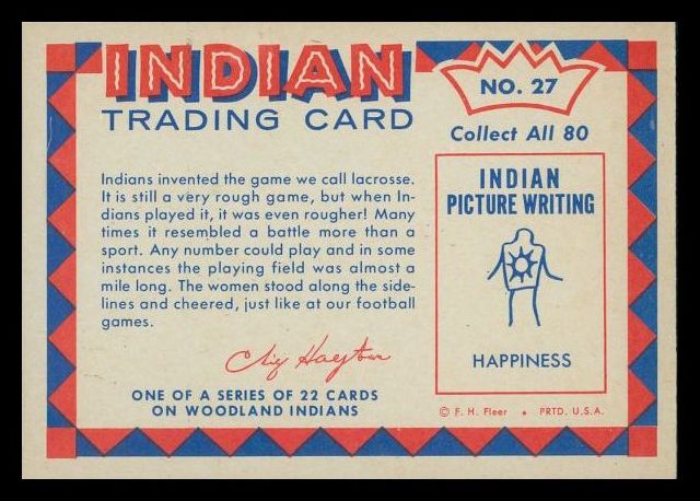 1959 Fleer Indian Trading Cards